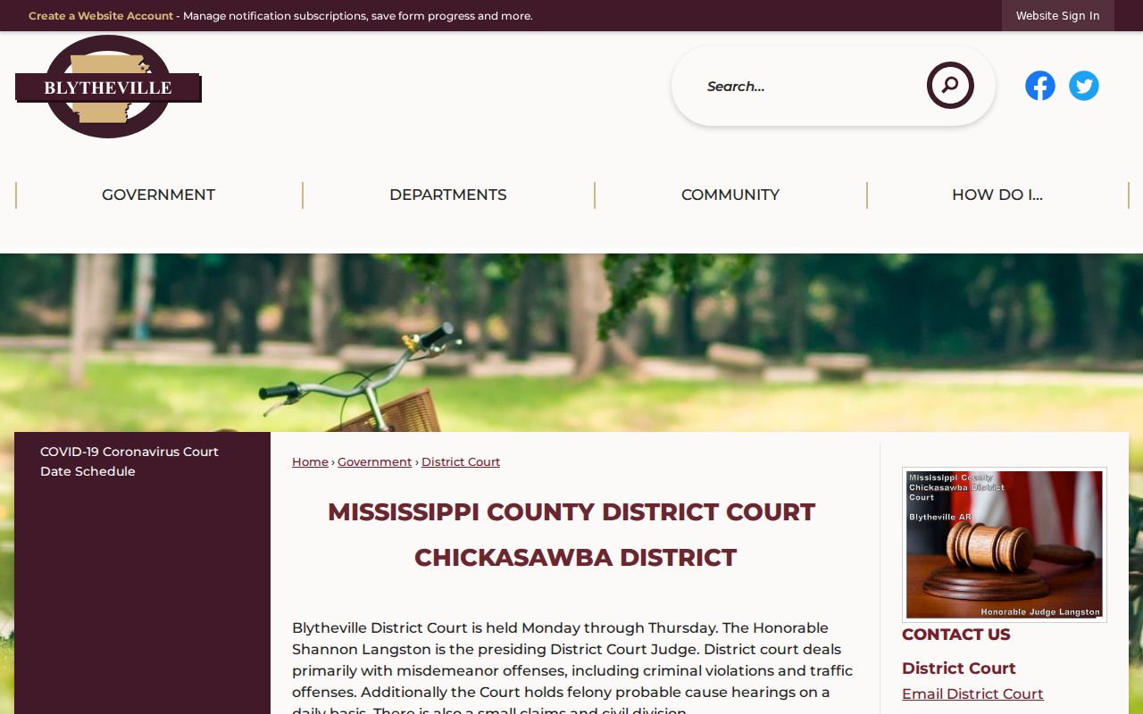 Blytheville court records District Court information