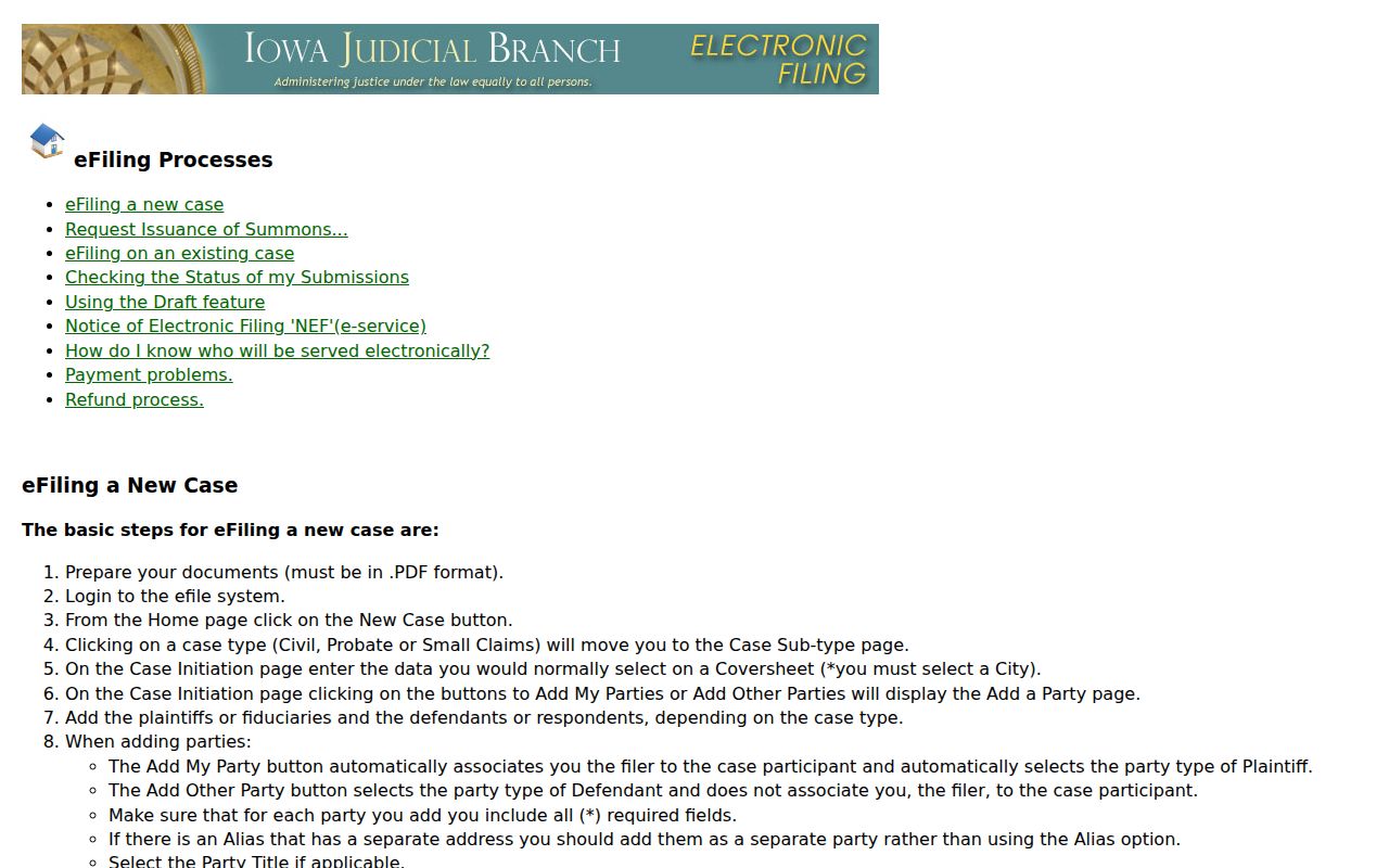Mississippi County civil court docket eFlex filing workflow