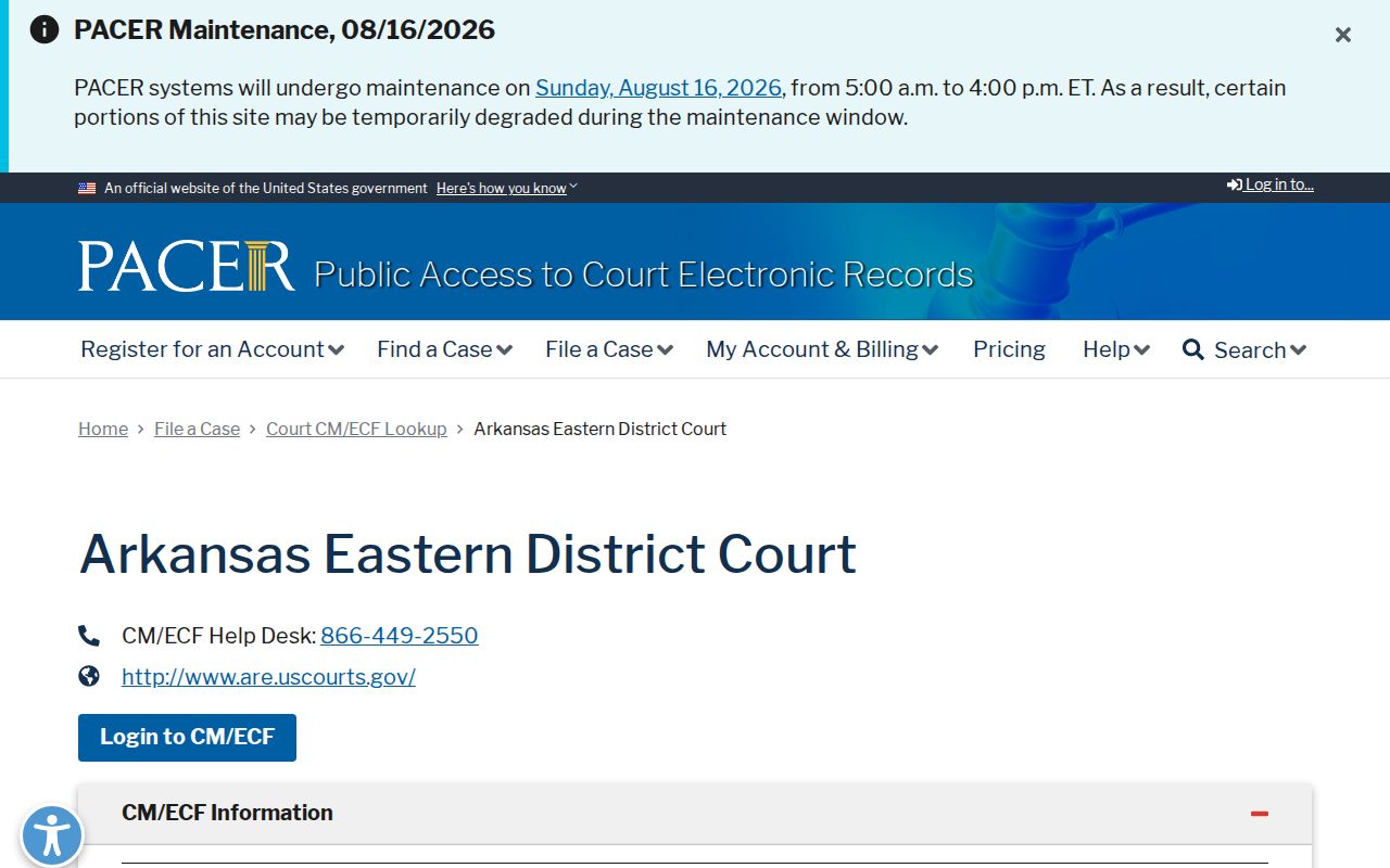 Leachville court records federal CM ECF comparison