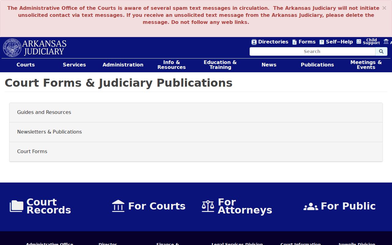 Manila court records Arkansas Judiciary forms context