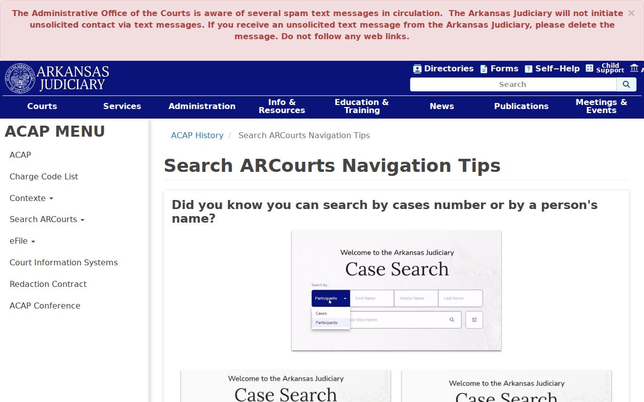 Mississippi County docket search navigation tips